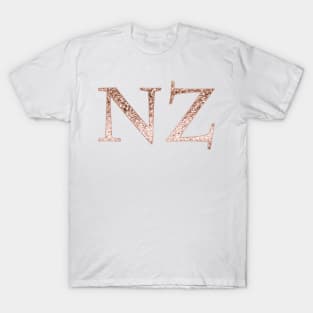 Sparkling rose gold New Zealand NZ T-Shirt